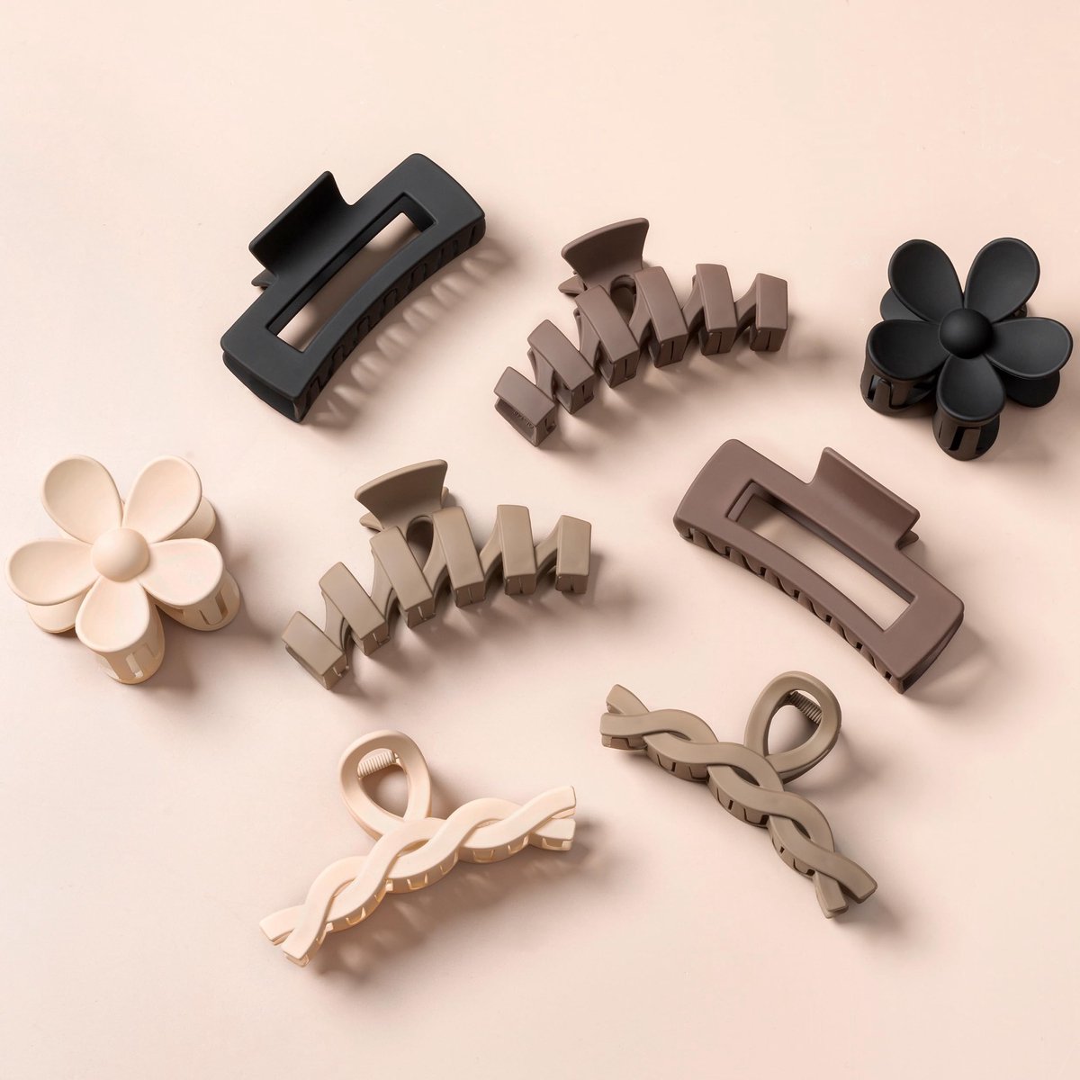 SolidKeus - Set van 8 Neutrale Haarclips voor Dames