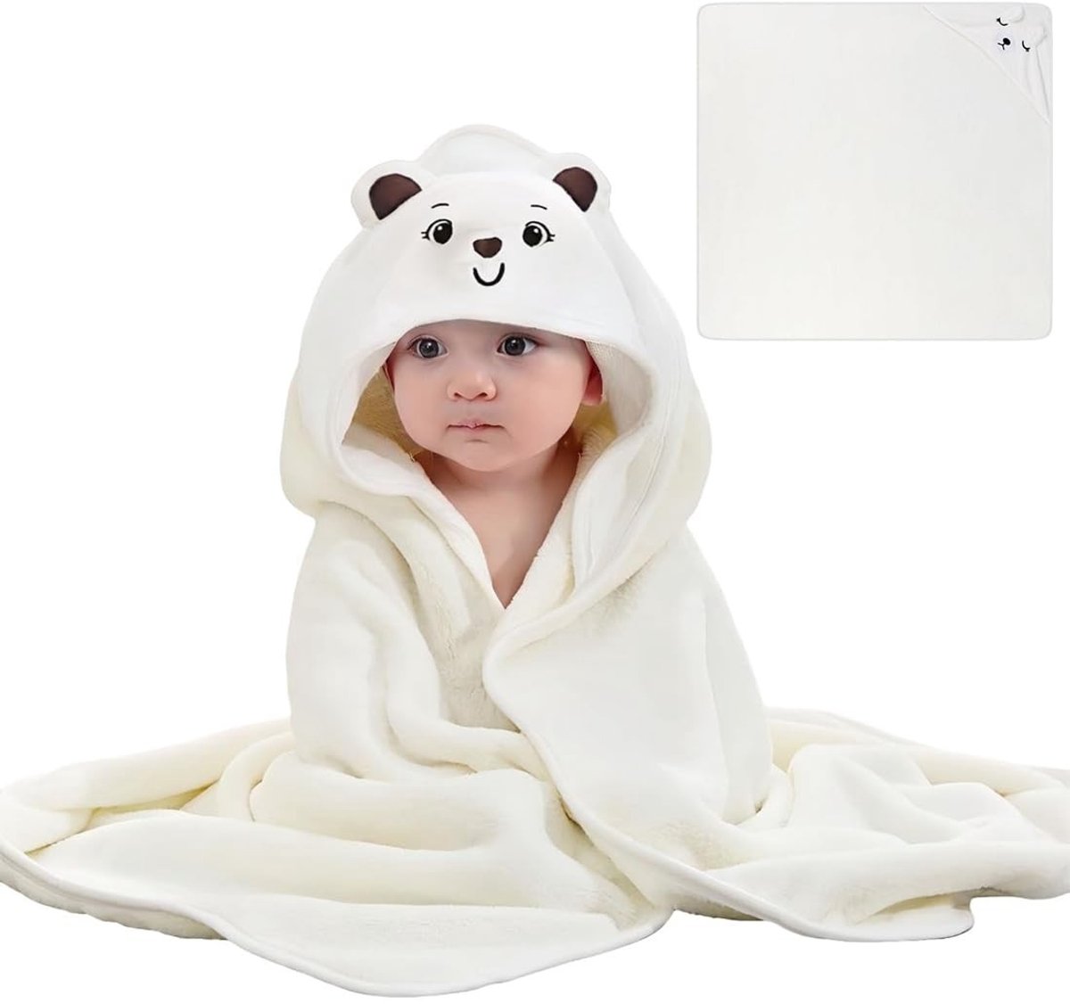SolidKeus - Babybadcape met Capuchon van Koraalpluche