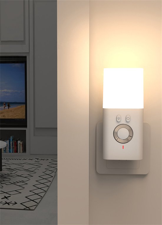 LED-nachtlampje - Met bewegingssensor - Ingebouwde 200mAh-batterij - Nachtlampje met stopcontact - Zaklampfunctie - Sfeerverlichting in 7 kleuren - USB-oplaadbaar - RGB-kleurverandering - Dimbaar - Geschikt voor kinderen en volwassenen - 1 stuk — afbeelding 2