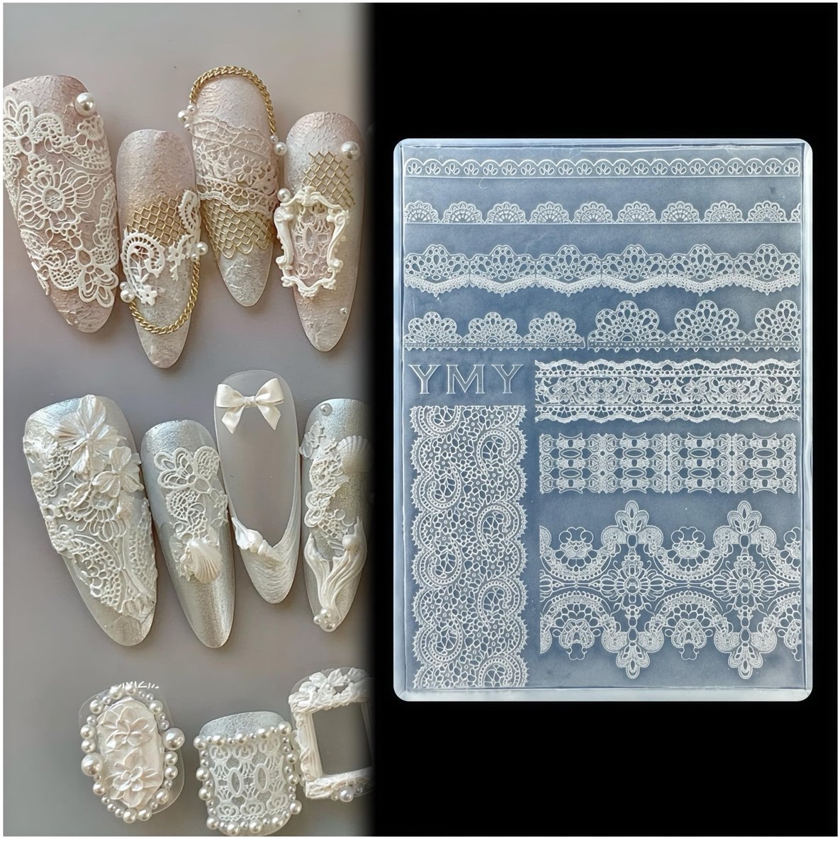 SolidKeus - Nail Design Set met 3D Gel en Stencils voor Y2K Motieven