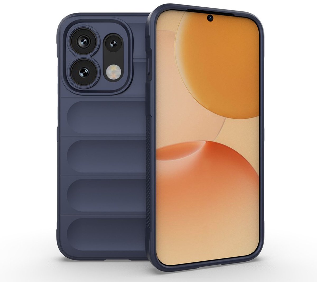 MobyDefend Hoesje - Geschikt voor Oppo Reno16 / 16 Pro - TPU Gripcase - Blauw