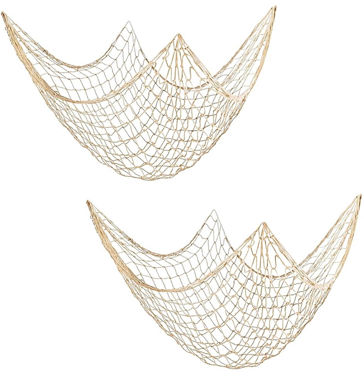 SolidKeus - Set van 2 Maritieme Visnetdecoraties voor Wanddecoratie