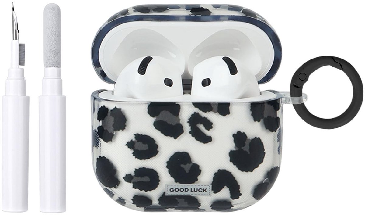 SolidKeus - AirPods 4 Hoes met Schokbestendige TPU en Schoonmaakset