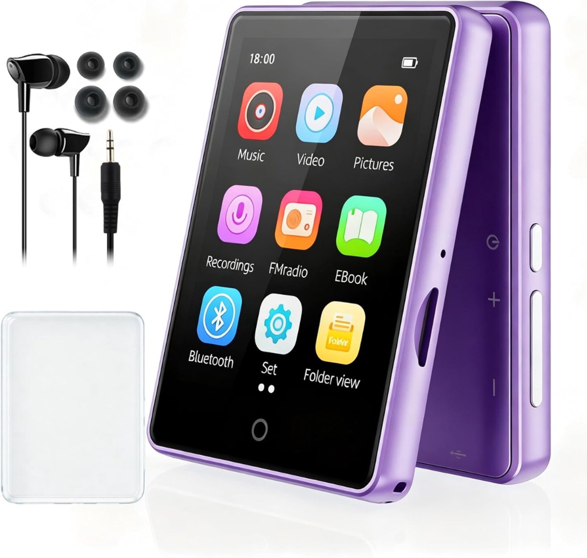 SNJY® MP3 Speler Bluetooth - MP4 Speler - Muziek Speler - Touchscreen - 32GB - Lila