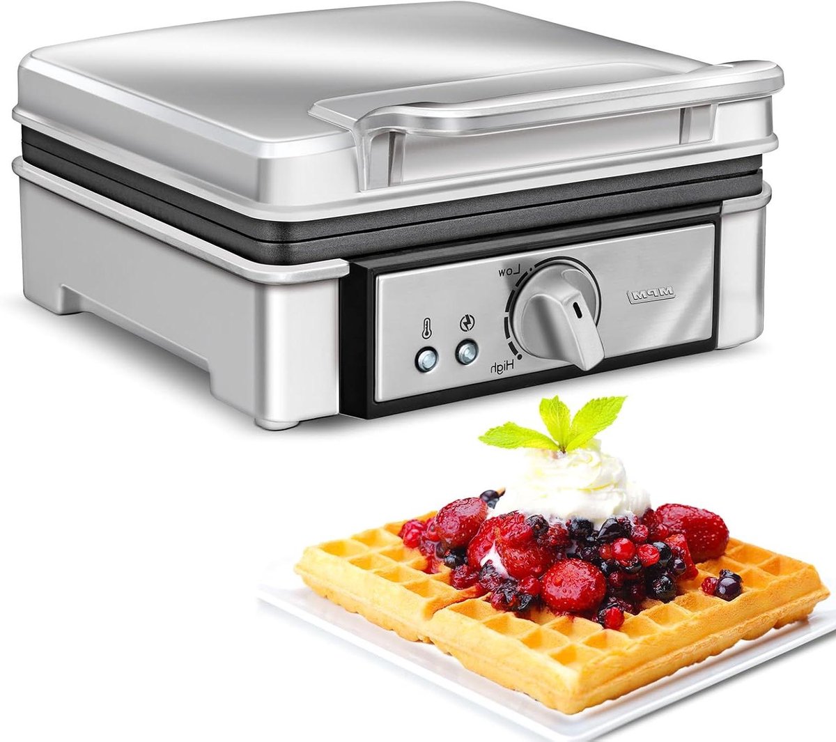 Wafelijzer - Apparaat Bakken - Ontbijt Maken - Automatische Temperatuurregeling - Voor 2 Dikke Wafels - Groen