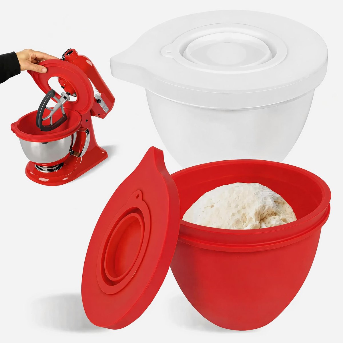 SolidKeus - Silicone Dekselset voor 4.5-5 Quart Mixers met Lifting Hoofd