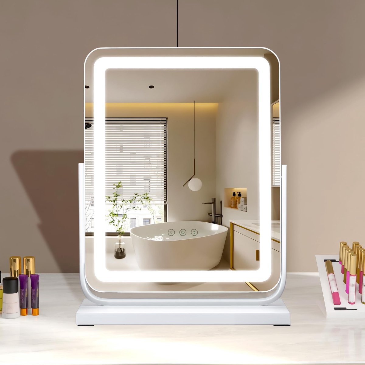 SolidKeus - LED Make-up Spiegel met 3 Kleuren, 360° Rotatable