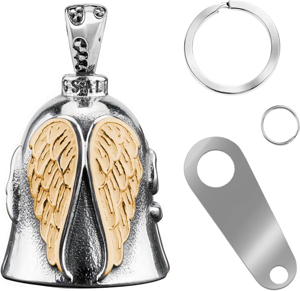 Bell Biker Bell, geluksbrenger van zinklegering, met sleutelhanger en ring, motoraccessoires voor e-bike, mountainbike, retro