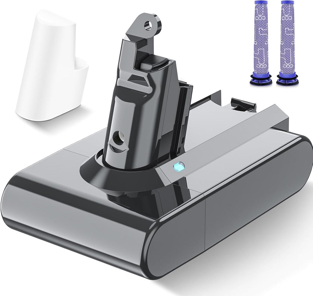 Accu voor Dyson, vervangende accu voor de Dyson V6 accu, compatibel met DC62 DC58 DC59 DC61DC62 Animal DC72 DC74 SV03 SV04 SV05 SV06 DC58 SV07 SV09 967810-23 967810 handstofzuiger met 2 filters
