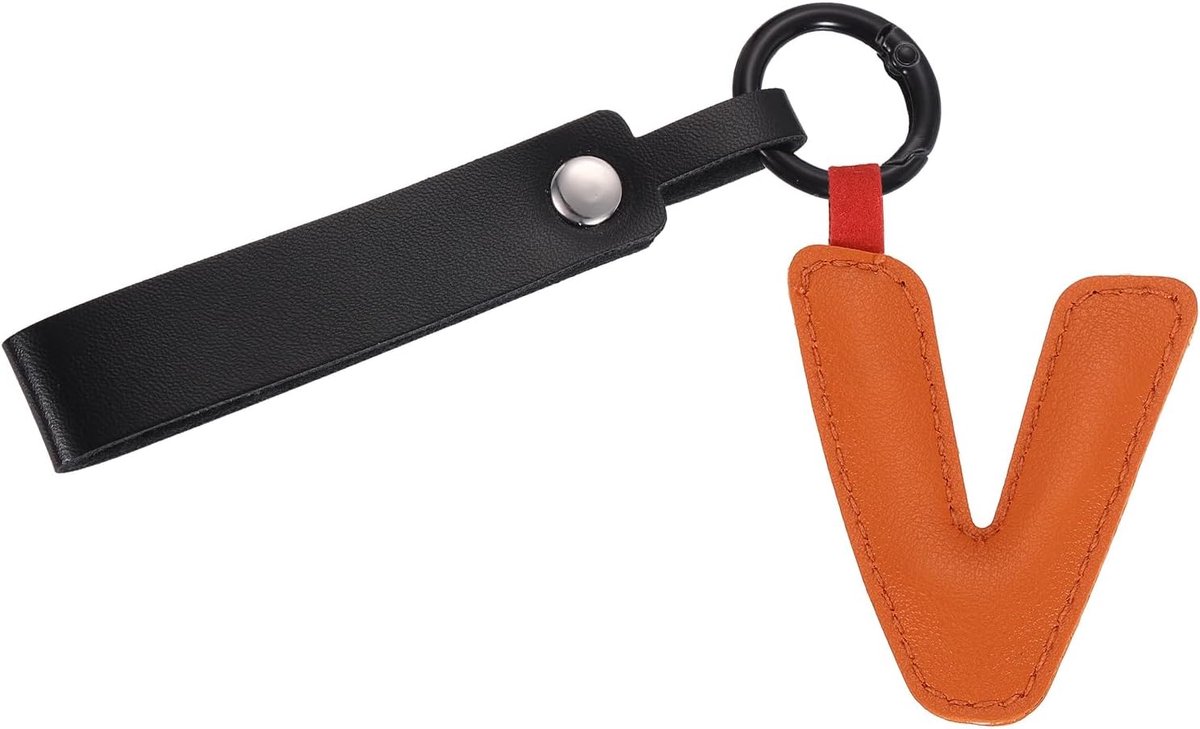 Sleutelhanger met initiële brief, PU lederen letter-V sleutelhangers vrouwen schattige korte lanyard tas charme voor sleutelhanger handtassen rugzakken accessoires hanger geschenken