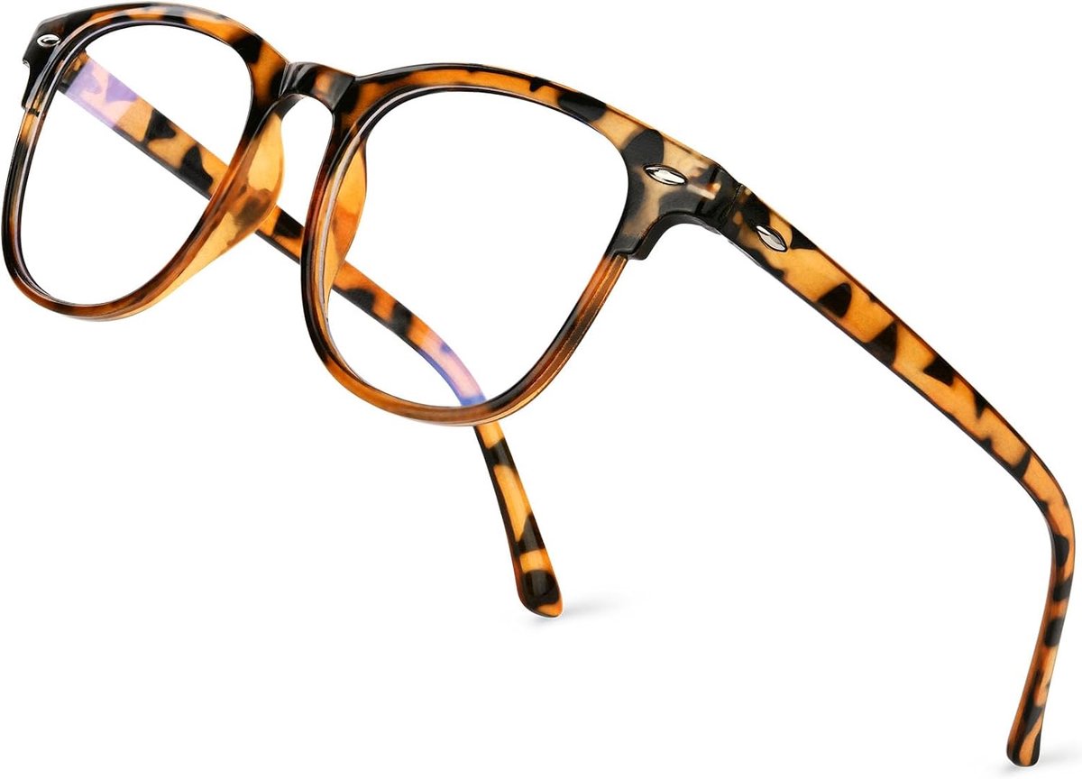 Blauw Licht Blokkerende Bril, Anti Blauw Licht Computer Gaming Bril Voor Dames Heren, Lichtgewicht Leesbril Anti-Glare Anti Vermoeide Ogen, Schildpad