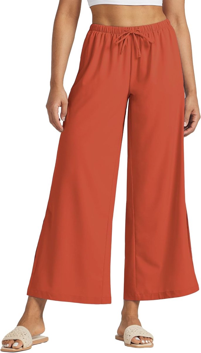 Dames wijde pijpen broek UPF 50+ zwemmen strandbroek lichtgewicht reizen sneldrogend zon beschermend