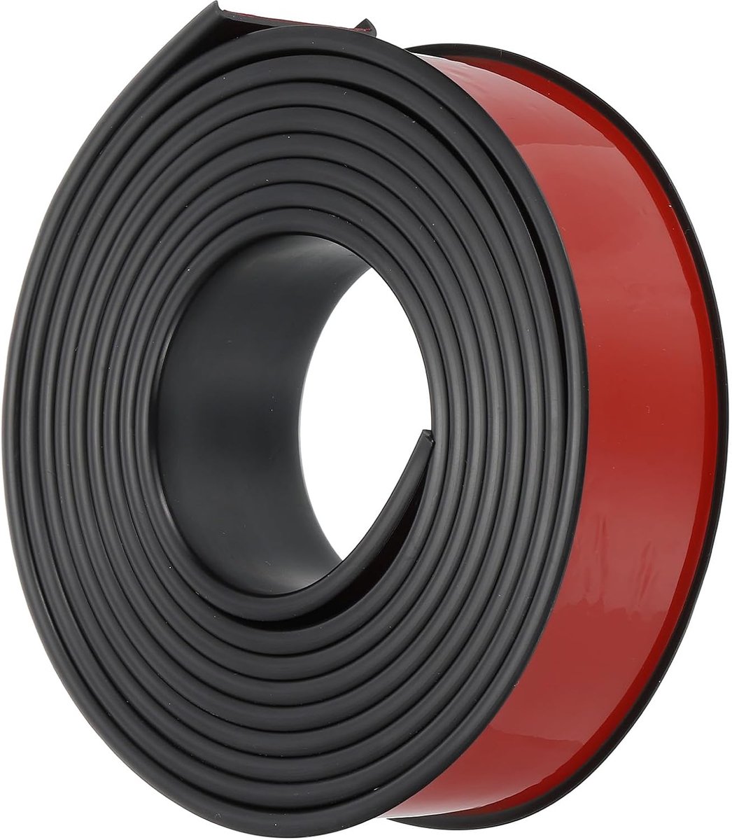 U-vormige randafwerking, 1 - 9/16 inch x 3 m zelfklevende flexibele fineerrand, meubelrandbeschermer voor reparatie van planken, kasten, tafelreparaties, zwart