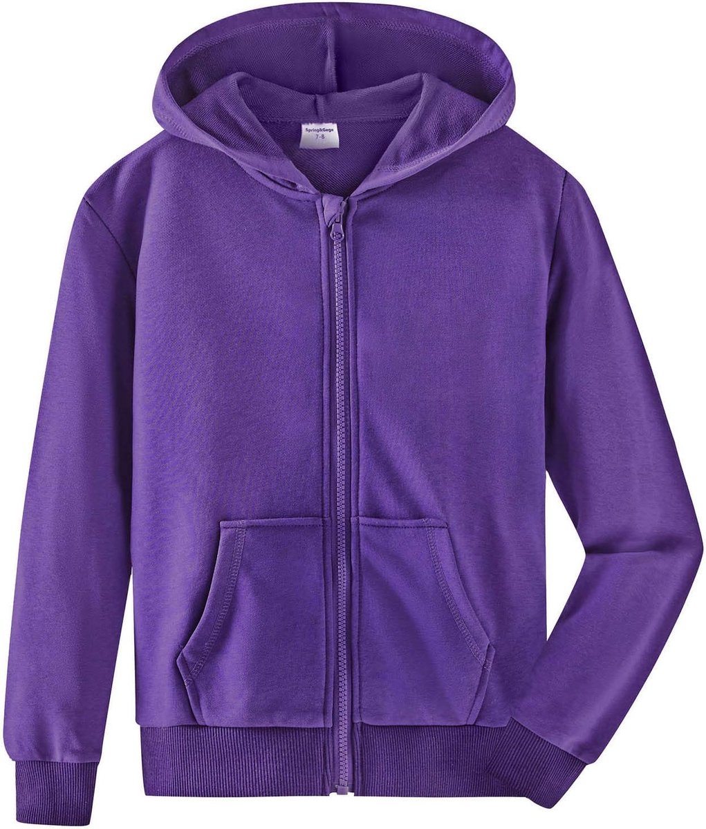 Hoodies voor jongeren zachte sweatshirts met capuchon en volledige rits voor kinderen (3-14 jaar)