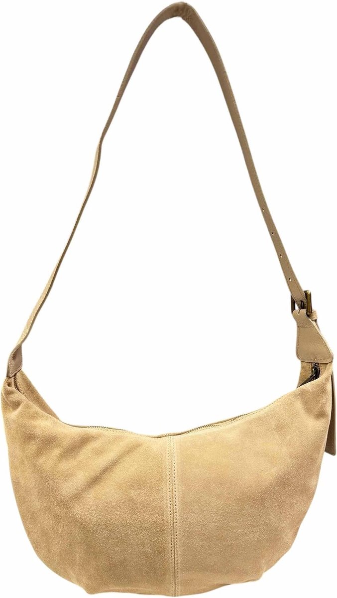Ruw leer crossbody tas heuptas heuptas schoudertas suède lederen tas Made in Italy