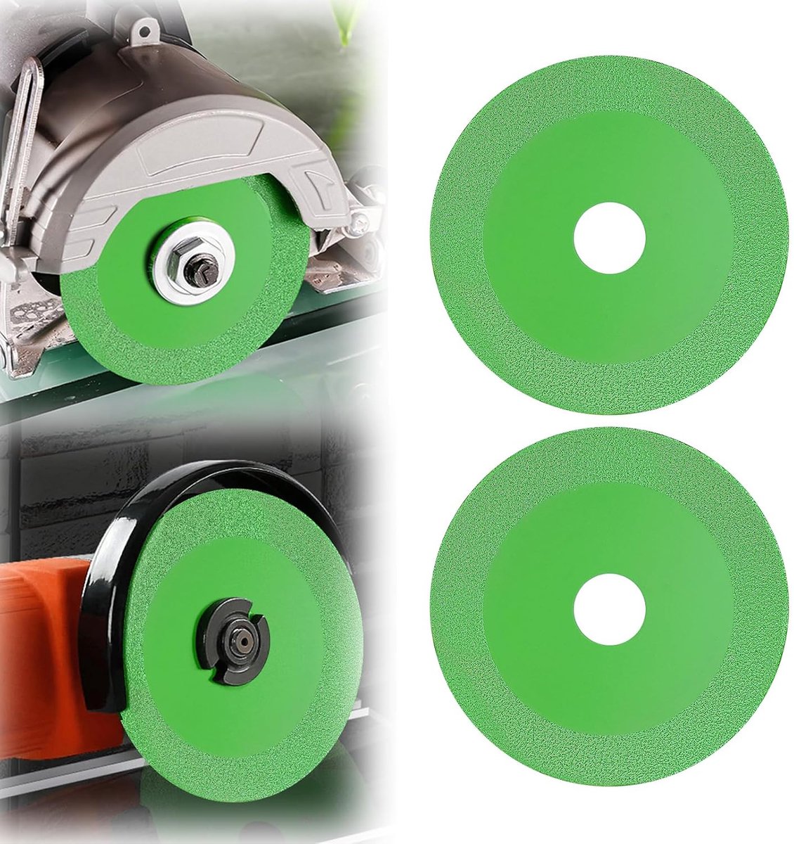 Diamantdoorslijpschijf, diameter 115 mm x 15 mm, glazen doorslijpschijf, 22,23 mm binnensnijschijf, glassnijschijf, diamantzaagblad, voor keramische tegels, glas, 2 stuks
