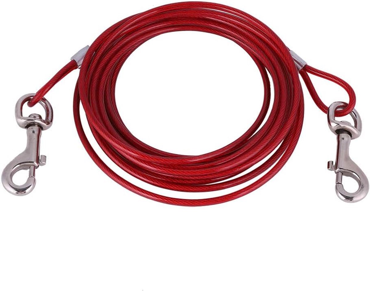 Honden Kabelbinders Staaldraad Kabelbinders Metalen Leiband Voor Camping Outdoor Yard (Rood)