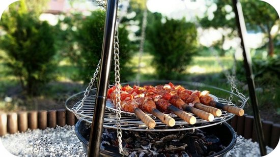 Merkloze 2-in-1 Tuinhaard en Grill met Statief — afbeelding 5