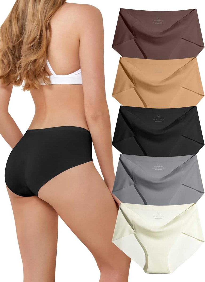 Ondergoed voor dames, zacht, onzichtbaar ondergoed, geen VPL-slip, multipack