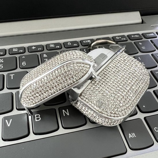 AirPods4 Diamond Case Strass Bling Glitter Crystal Glanzend Sparkle Leuke voor AirPods4 Cover voor Meisjes Vrouwen Luxe Huid (Zilver) — afbeelding 5