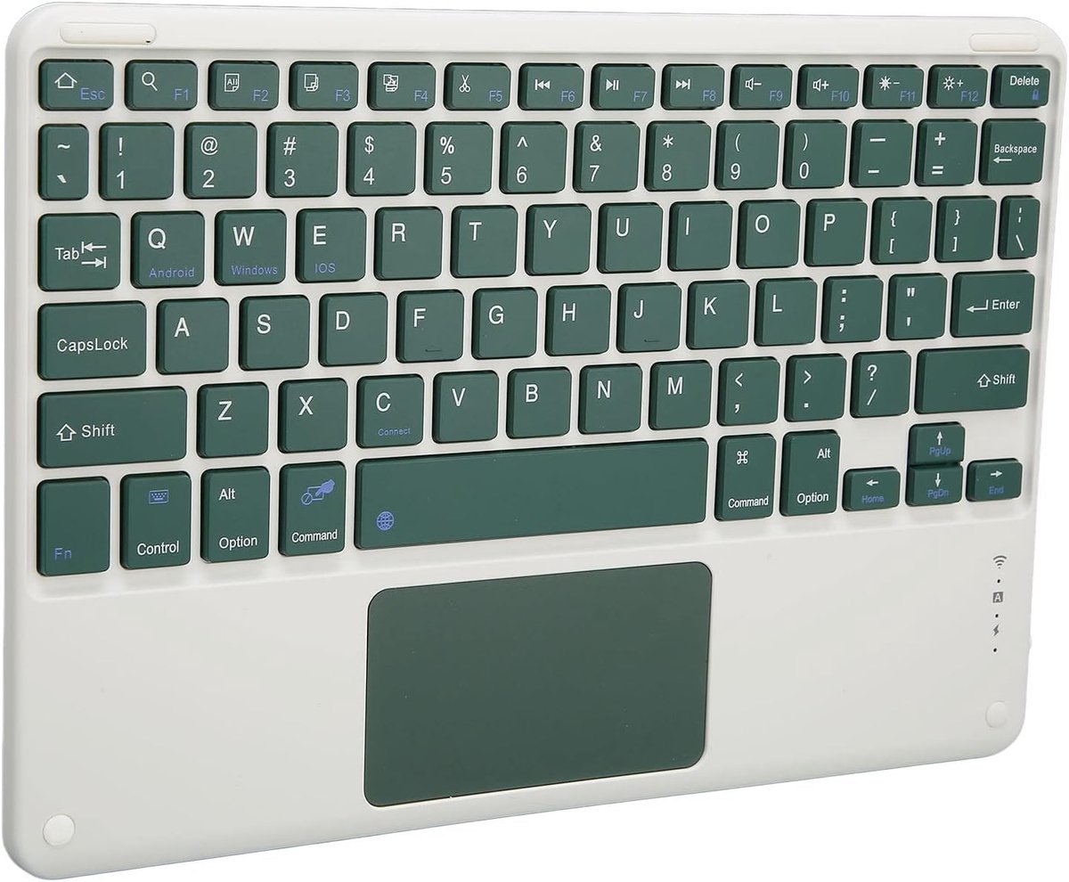 Bluetooth-toetsenbord, 78-toetsen Stil Draagbaar Draadloos Toetsenbord met Touchpad, Oplaadbaar Ergonomisch Computertoetsenbord, Ultralange Stand-by, voor OS X, voor Android en voor(Donkergroen)