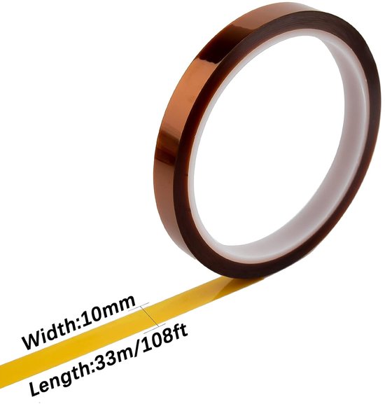 2 rollen Hoge Temperatuur Sublimatie Tape Hittebestendige Thermische Tape voor Printen Sublimatie Overdracht Warmte Isolatie Golflassen (10 mm x 33 m, Fauve) — afbeelding 3