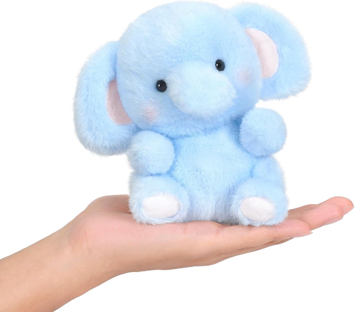 Shownicer Zittend knuffeldier, zittend pluche dier, handig, zacht woonaccessoire, bureaudecoratie en verzamelstuk, geschenken voor kinderen en volwassenen (olifant, 13 cm)