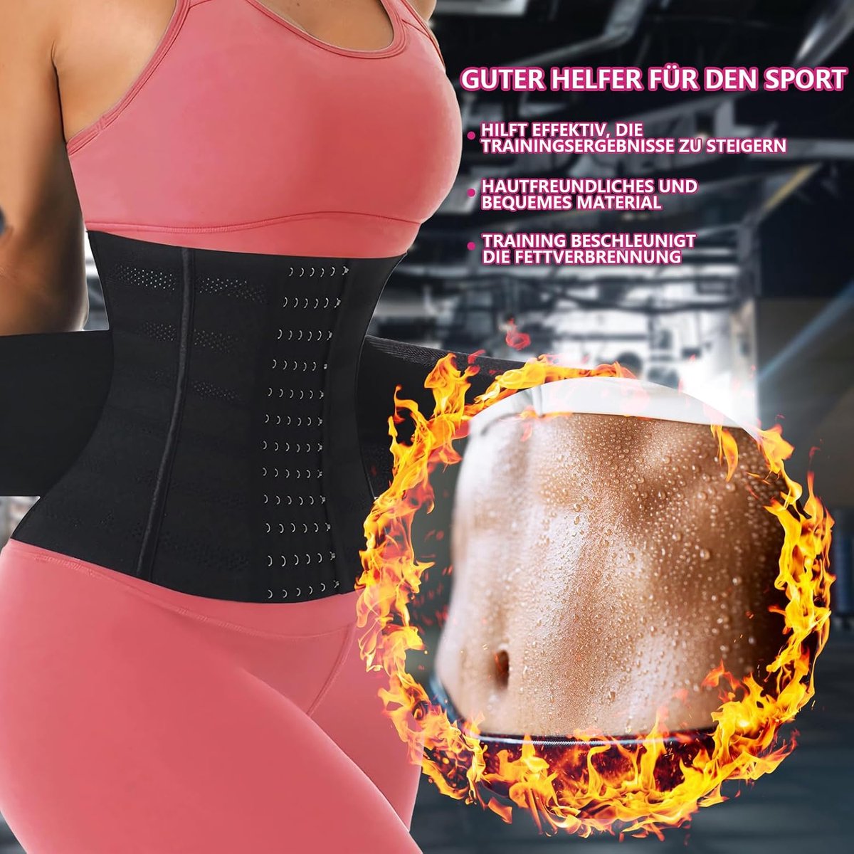 Tailletrainer voor dames, buikweg om af te vallen, shaper, taillevormer, sport, thermische buikweggordel, ritssluiting, korset onder de borst voor gewichtsverlies, tailleriem, fitnesstraining