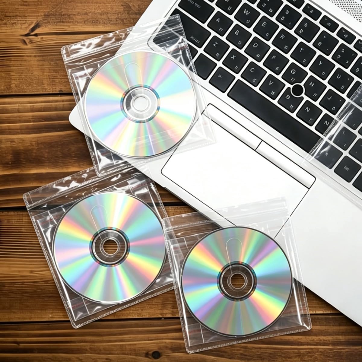 100 Stuks Transparante CD/DVD Hoezen, 140×130mm, Dubbelzijdige Plastic Bescherming voor Enkele en Dubbele Schijven, Ideaal voor Opslag en Organisatie