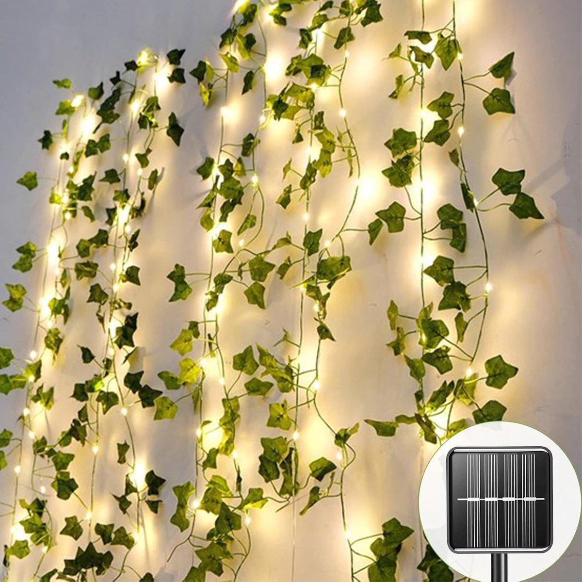 Vellaro Tuinverlichting buiten lichtsnoern - Warmwit - 120 LED Solar - 12 meter waterdichte zonne-energie LED-lamp - Voor binnen en buiten gebruik