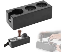 Verstelbaar tamperstation voor espresso met 3 gaten voor tamper, leveler en WDT-tool, gemaakt van ABS en antislip, ideaal voor barista's en koffieliefhebbers