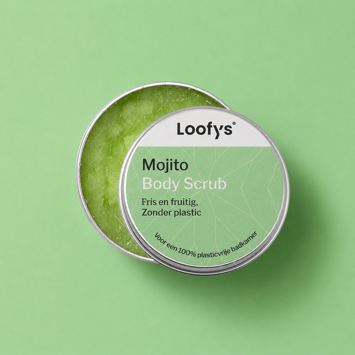 Loofys Body Scrub Mojito - Natuurlijke & Exfoliërende Lichaamsscrub - Plasticvrij, Vegan & Duurzaam - Herbruikbaar Blikje - 30g