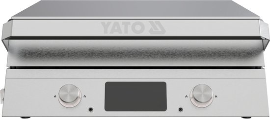 Yatomi Elektrische Tafelgrill - 2300W - Gietijzeren Plaat 47x33cm - 2 Snel Regelbare Zones - Met Kerntemperatuurmeter / Vleesthermometer & LED Display - RVS — afbeelding 4