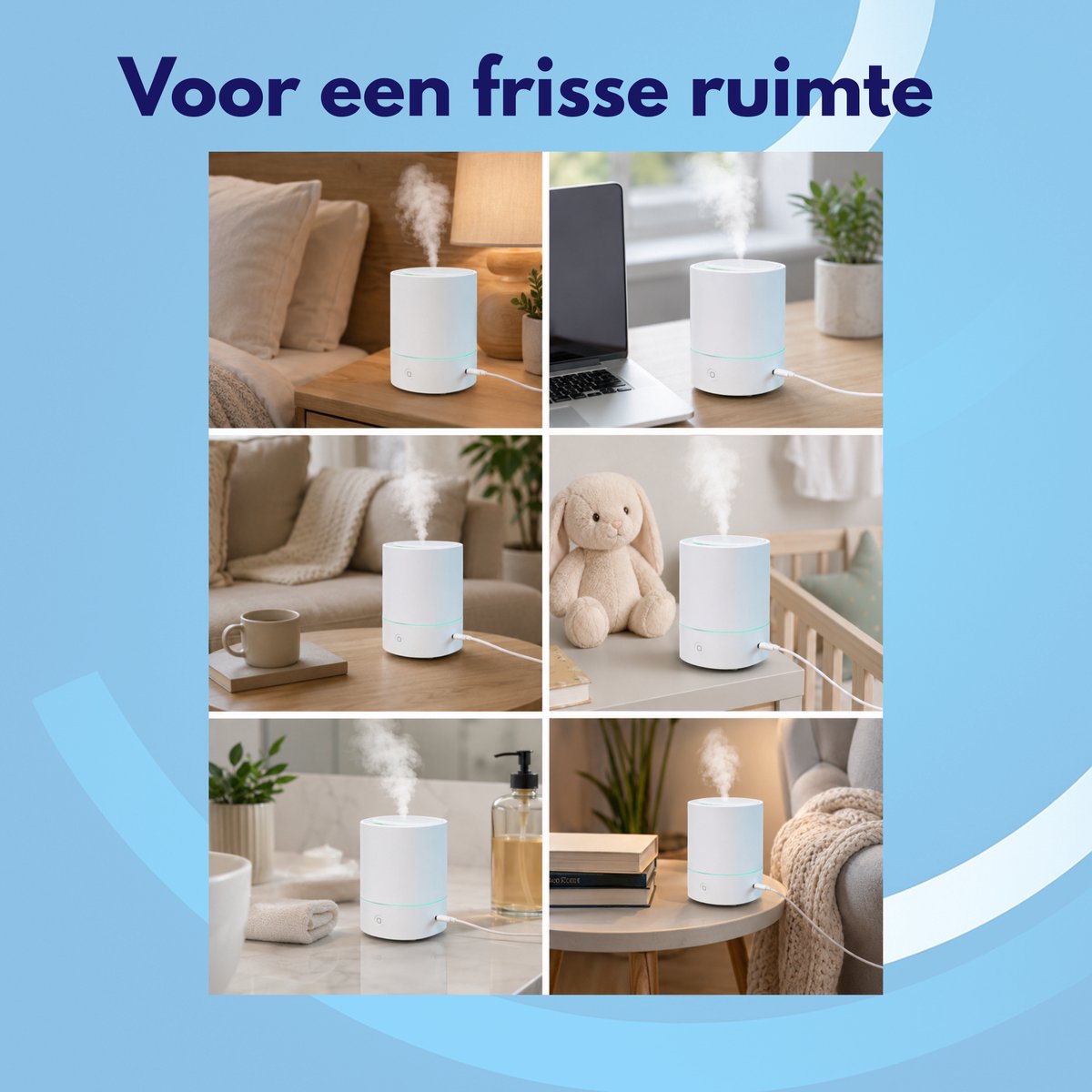 Knaak Aroma Diffuser - Ultrasoon - Luchtbevochtiger - 7 LED Kleuren - Stil - Voor Essentiële Oliën thumbnail 5