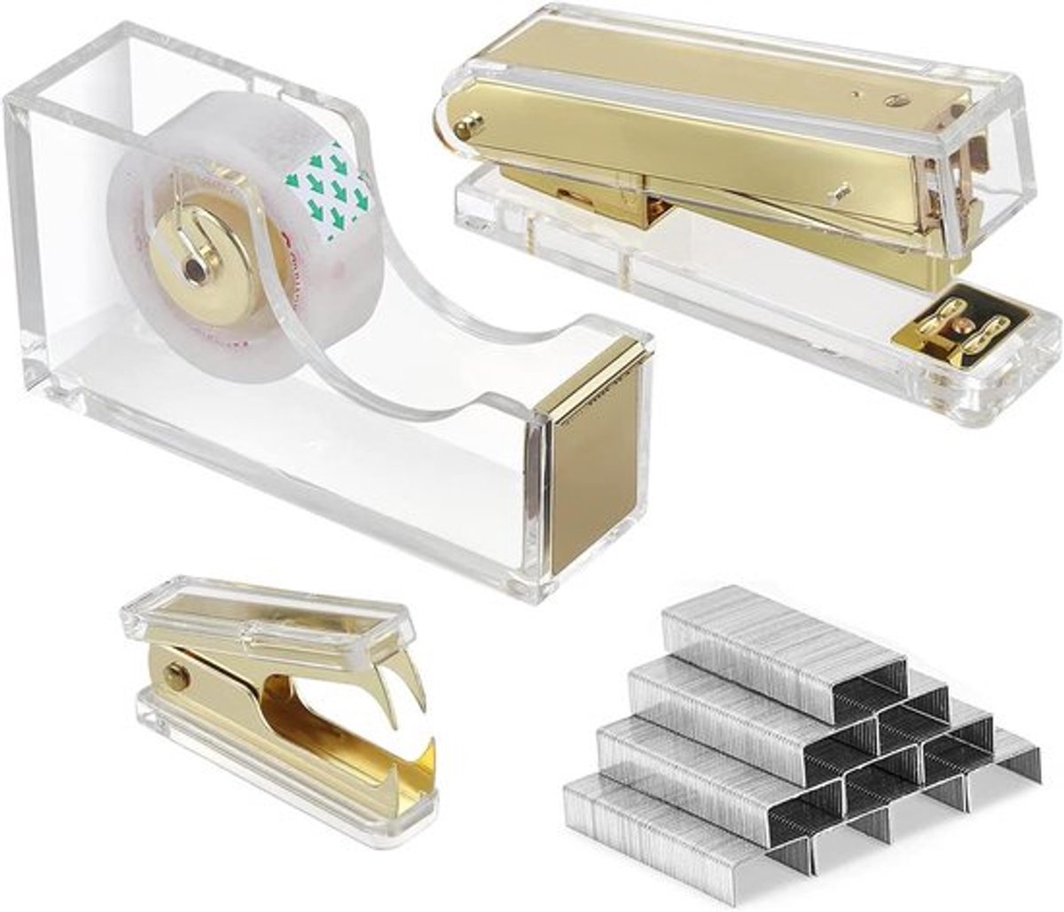 Allecto Plus - Nietmachine en nietjes set voor kantoor - Acryl nietmachine met 1000