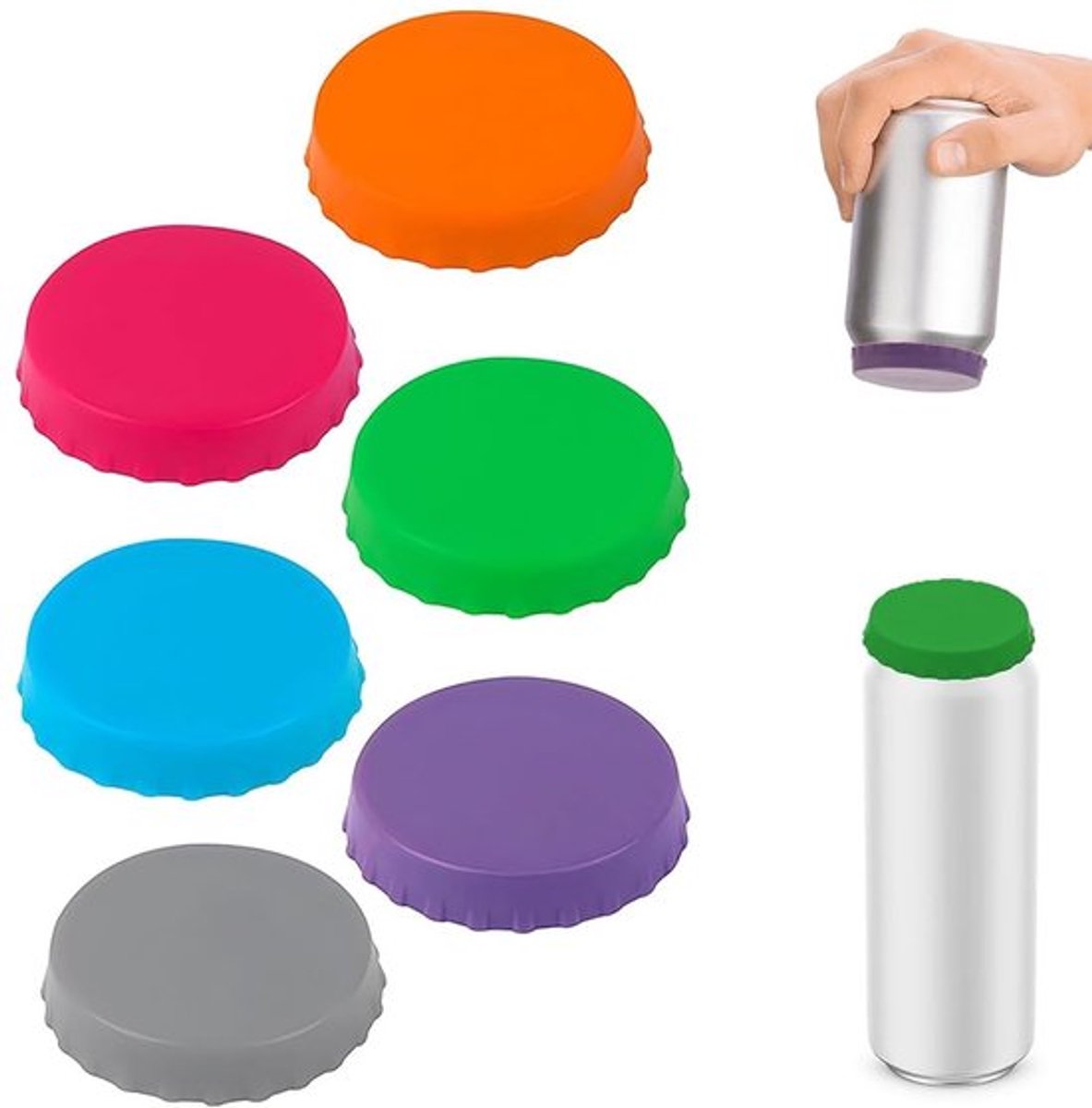 Dailygoody - Deksels voor blikjes - Siliconen doppen - Meerkleurig - Blikjes deksel
