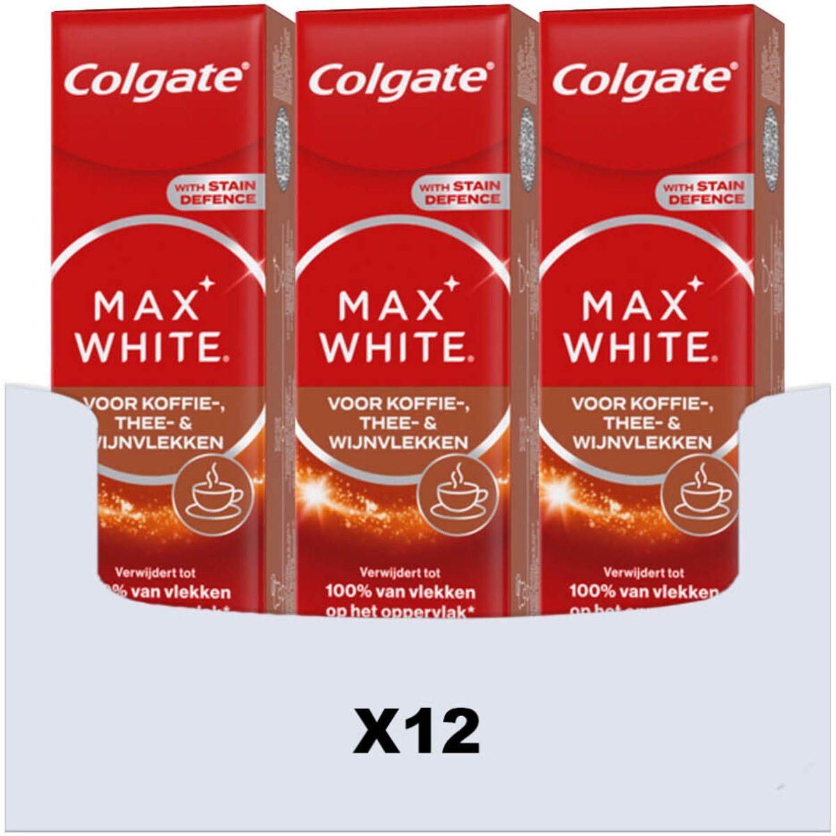 Colgate Tandpasta Max White For Coffee, Tea & Wine - 12 x 75 ml - Voordeelverpakking