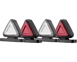 Gevarendriehoek Set - Noodverlichting Auto - Veiligheid Onderweg - Hoge Zichtbaarheid - 4 Stuks - Rood Wit