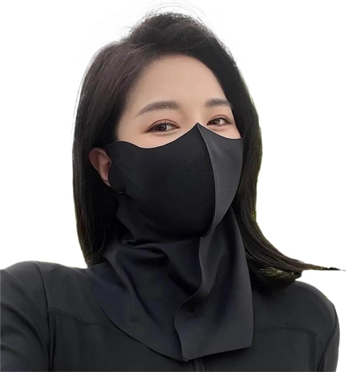 Gezichtsmaskers Dames - Zonnebescherming - Fietsen en Wandelen - Verbeterd Ademend - 2 stuks - Zwart