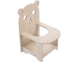 Hamster Stoel - Knaagdier Stoel Miniatuur - Huisdier Voeren - Houten Materiaal - 115 x 10 x 17 cm - Houtkleur
