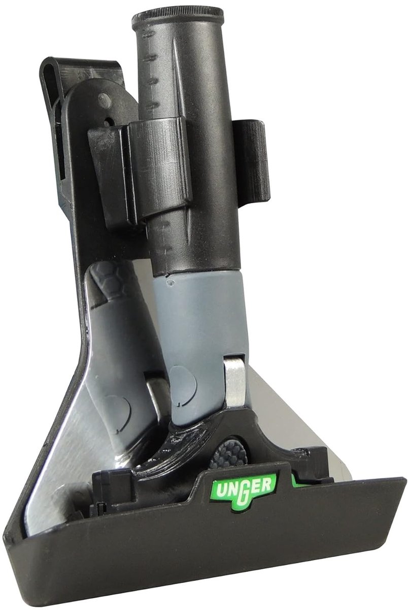 Unger ErgoTec Ninja Combo glazen schraper + holster (breedte 15 cm, hoek instelbaar: 0° - 30°, groot schraapoppervlak, eenvoudige vervanging van het mes, glasschraper) ENH15