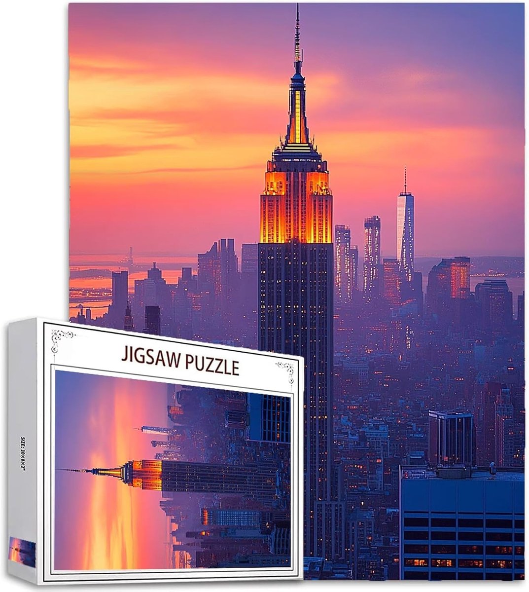 Zonsondergangpuzzel 6000 stukjes - Grote Jigsaw Poster - Ontspannen Tijdverdrijf - Uniek Gesneden Stukjes - 179x105 cm - Stadskleur