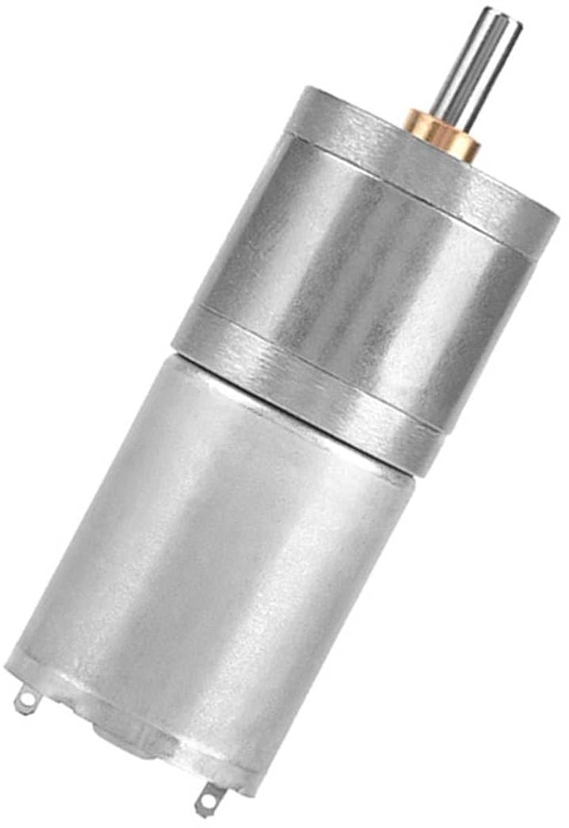 Gelijkstroom Motor - Metaal Tandwiel - Robotica Projecten - Zuiver Koper - 12 Volt 60rpm - Zilverkleurig