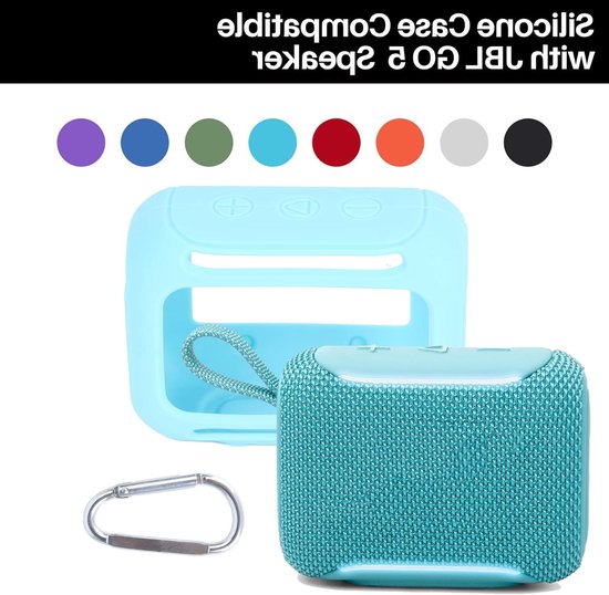 Siliconen Beschermhoes voor Ultra-Draagbare Bluetooth Speaker JBL GO 5 - Lichtblauw, Schokbestendig en Waterdicht — afbeelding 3