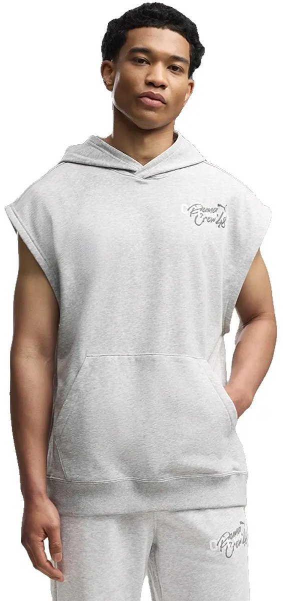 Puma French Terry Sleeveless Hoodie Man Grijs