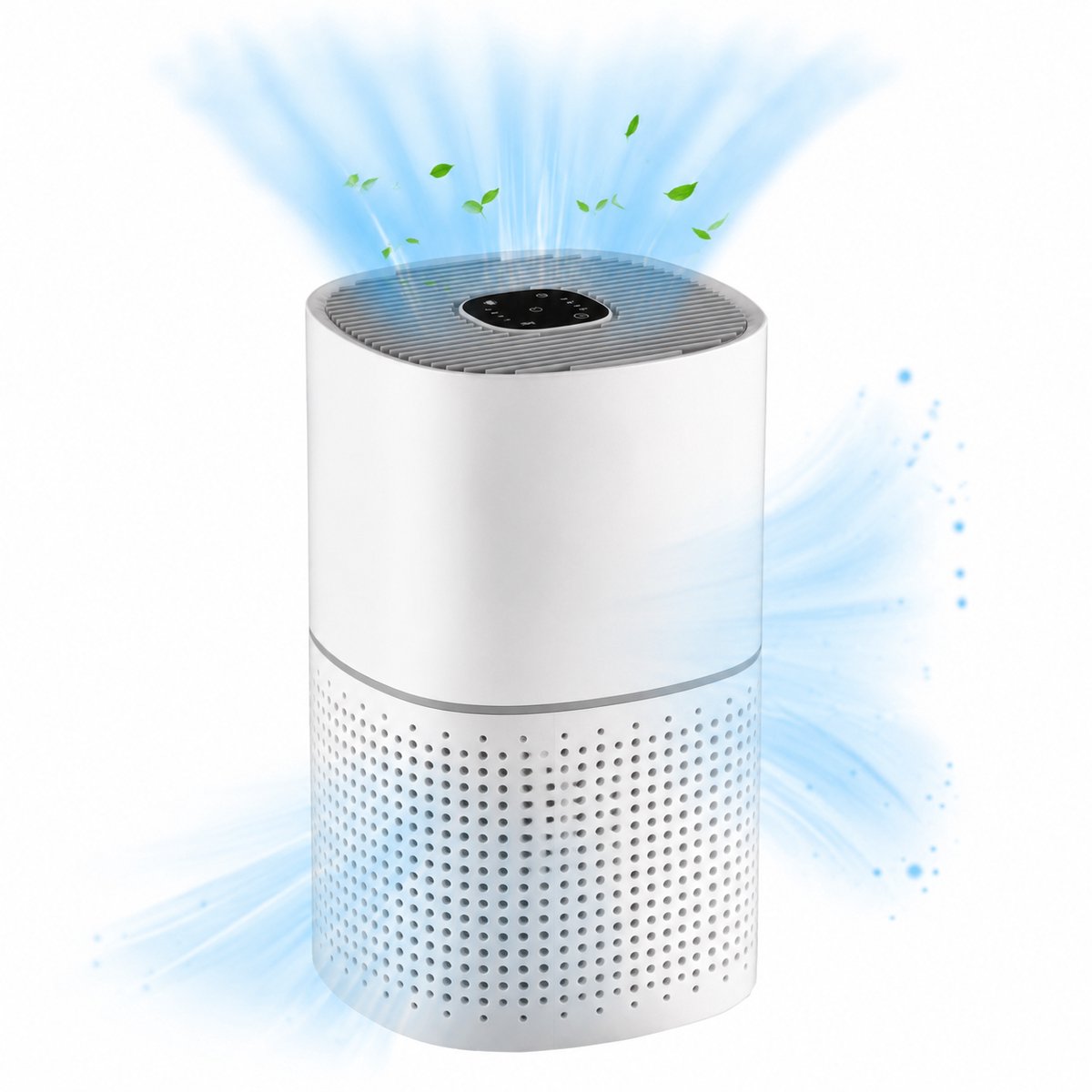 TEKROA® HEPA-luchtreiniger met ionisator - Air Purifier - CADR 225 m³/u - stille slaapstand - 50 W - timer, 4 snelheden - Wit