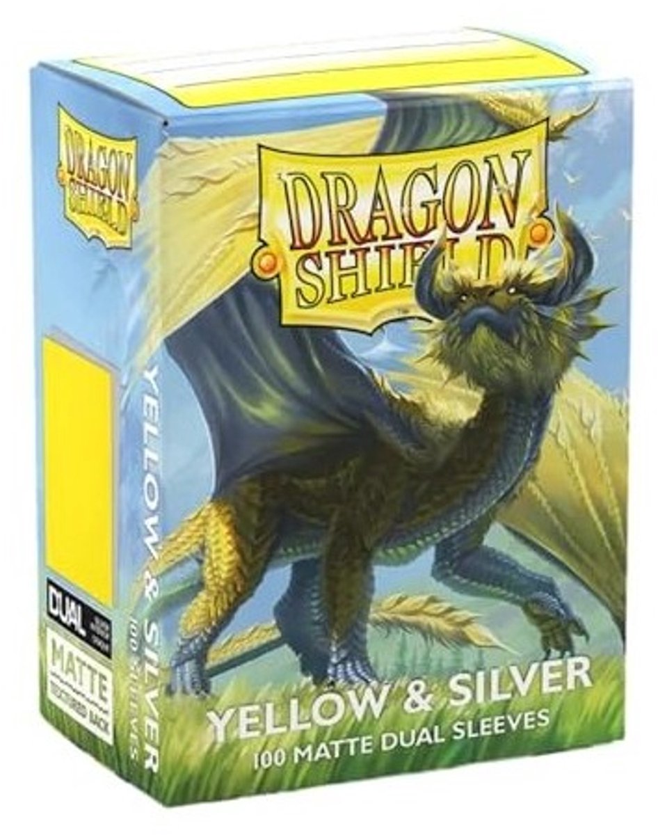Dragonshield 100 Box Dual Matte Sleeves Yellow & Silver