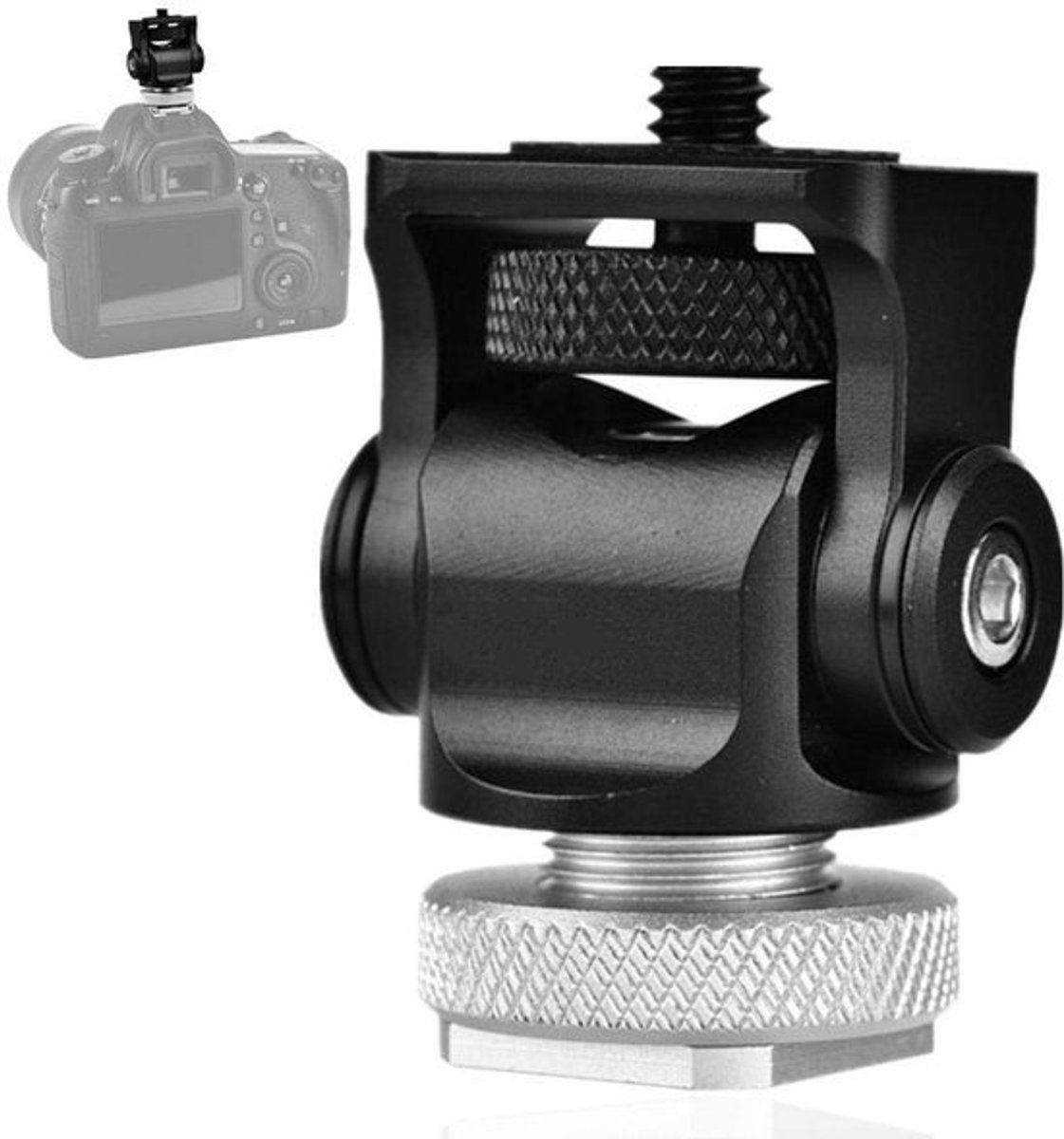Monitorhouder met hot shoe mount van hoogwaardig aluminium