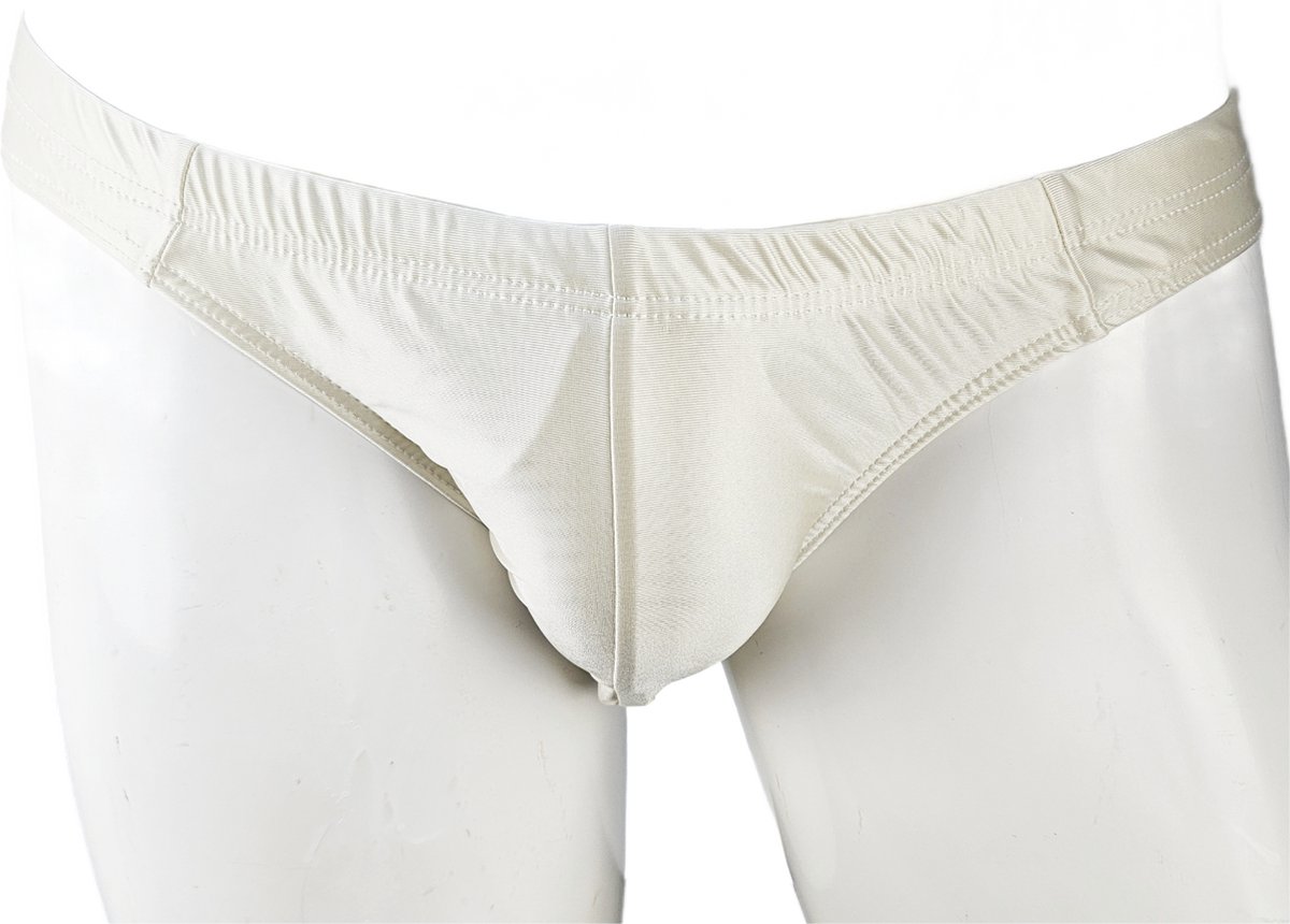 BamBella ® - Onderbroek - maat L/XL - ondergoed off white heren onderbroeken glans stof lycra