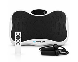 Fithlon Trilplaat Wit - Trilplaat fitness - Powerplate - Inclusief weerstandsbanden en handvatten - 5 trainingsprogramma's - 99 snelheidniveaus - Bluetooth - Extra krachtige motor